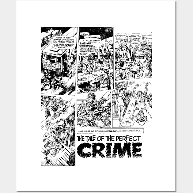 The Tale of The Perfect Crime Retro No Background Ink Black Wall Art by REVISTANGO